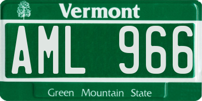 VT license plate AML966