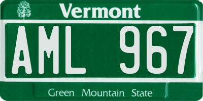 VT license plate AML967