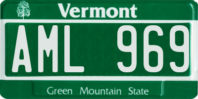 VT license plate AML969