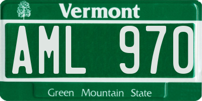 VT license plate AML970