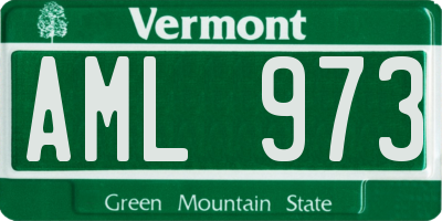 VT license plate AML973