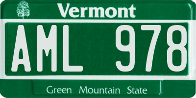 VT license plate AML978