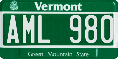 VT license plate AML980