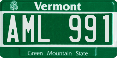 VT license plate AML991