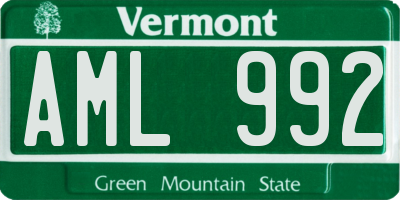 VT license plate AML992