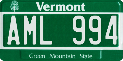 VT license plate AML994