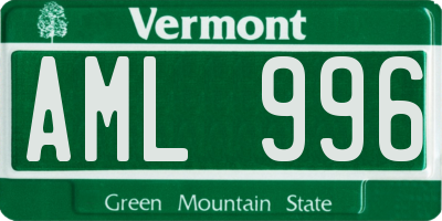 VT license plate AML996