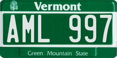 VT license plate AML997