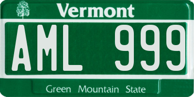 VT license plate AML999