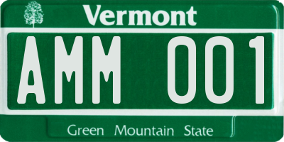 VT license plate AMM001
