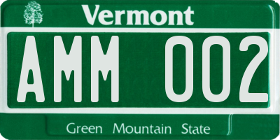 VT license plate AMM002