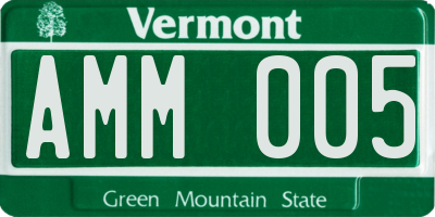 VT license plate AMM005