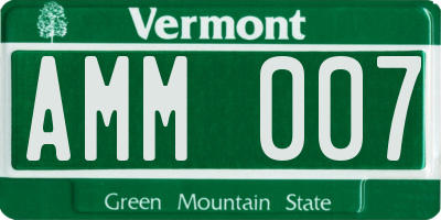 VT license plate AMM007