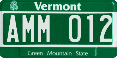 VT license plate AMM012