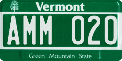 VT license plate AMM020