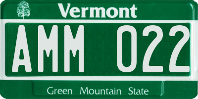 VT license plate AMM022