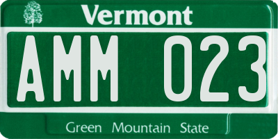 VT license plate AMM023