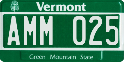 VT license plate AMM025