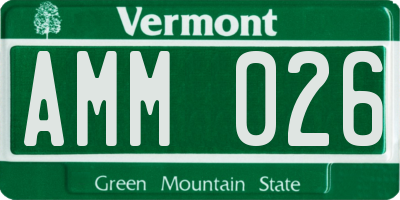 VT license plate AMM026