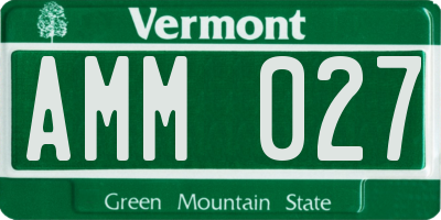 VT license plate AMM027