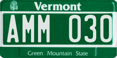 VT license plate AMM030