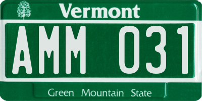 VT license plate AMM031