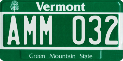 VT license plate AMM032
