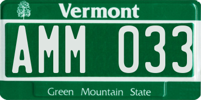 VT license plate AMM033