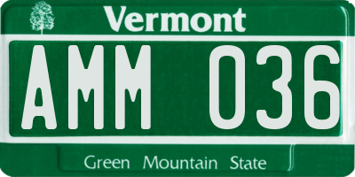 VT license plate AMM036