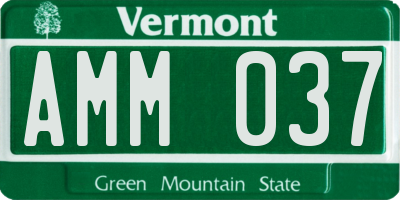 VT license plate AMM037
