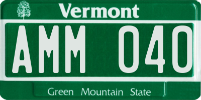 VT license plate AMM040