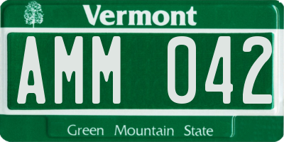 VT license plate AMM042