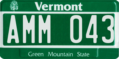 VT license plate AMM043