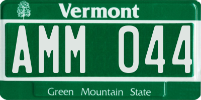 VT license plate AMM044