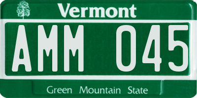 VT license plate AMM045