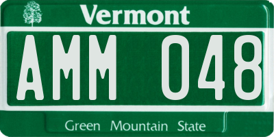 VT license plate AMM048