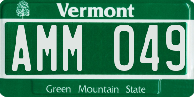 VT license plate AMM049