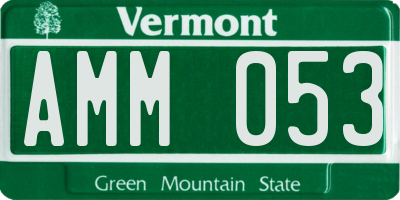 VT license plate AMM053