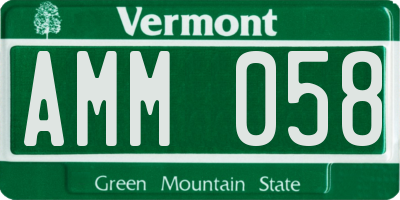 VT license plate AMM058