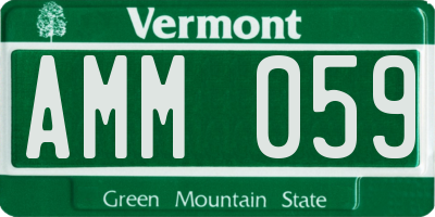 VT license plate AMM059