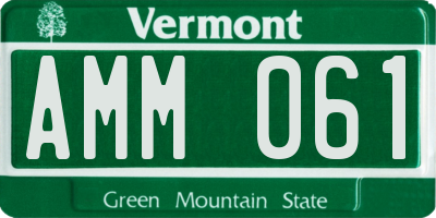 VT license plate AMM061