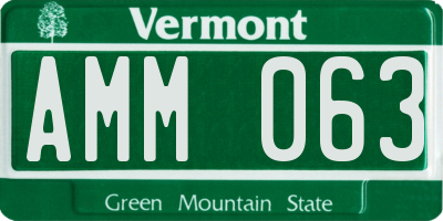 VT license plate AMM063