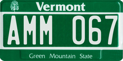 VT license plate AMM067