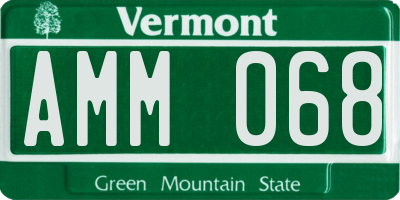VT license plate AMM068