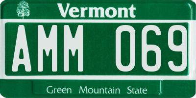 VT license plate AMM069