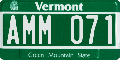 VT license plate AMM071