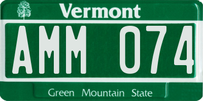 VT license plate AMM074