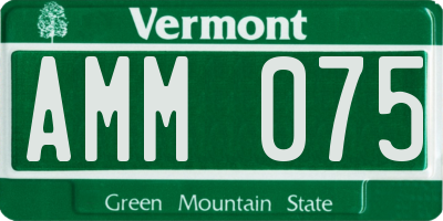 VT license plate AMM075