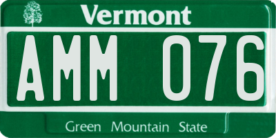 VT license plate AMM076