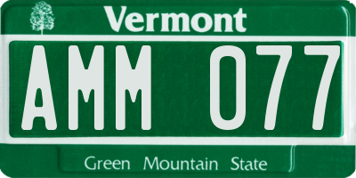 VT license plate AMM077